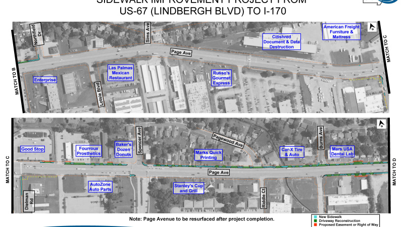 Map Showing Buildings and Where Improvements Will be Made