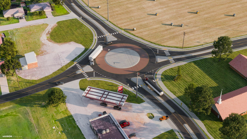 Route FF Intersection Facing Northeast