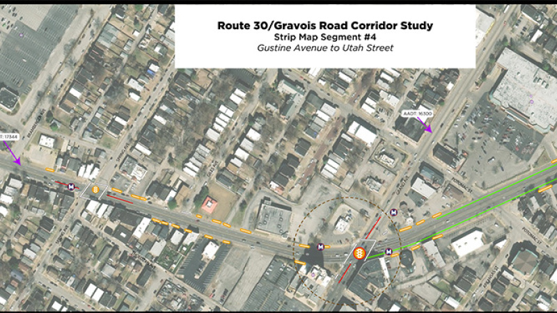 SL St Louis Route 30 Station 3d: strip map 4: Gustine to Utah