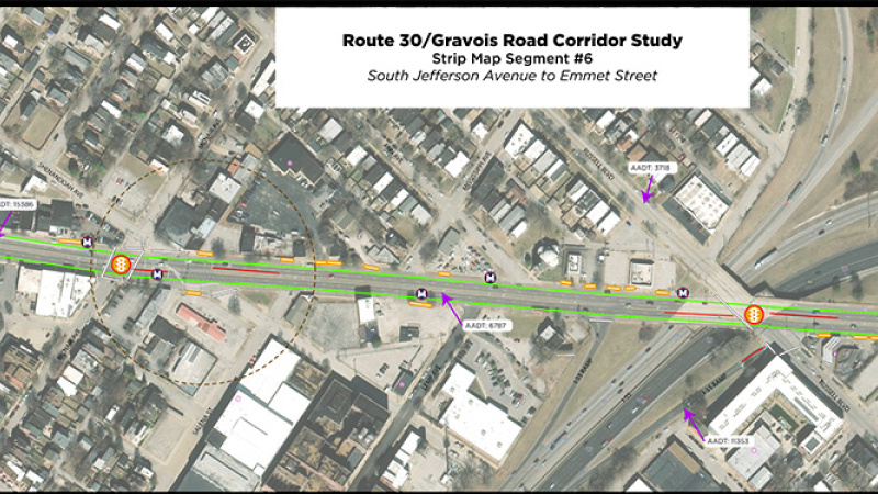 SL St Louis Route 30 Station 3f: strip map 6: South Jefferson to Emmet