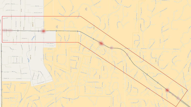 SL-Route 340: Heat Map between Manchester and Lea Oak