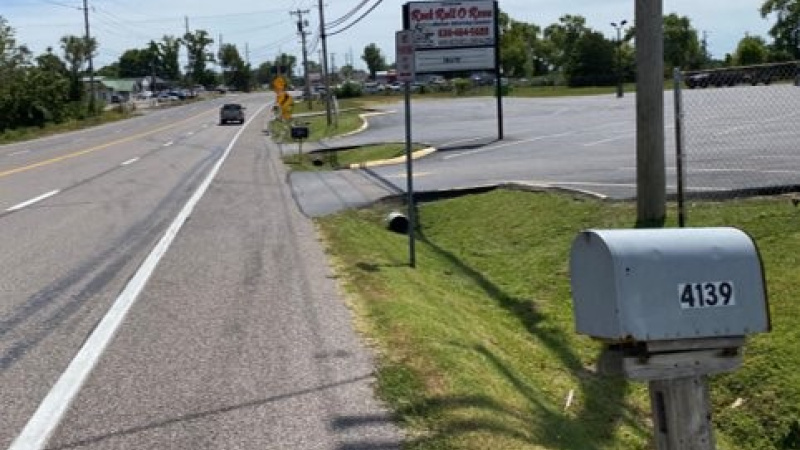Showing roadway for pedestrians in Jefferson County 
