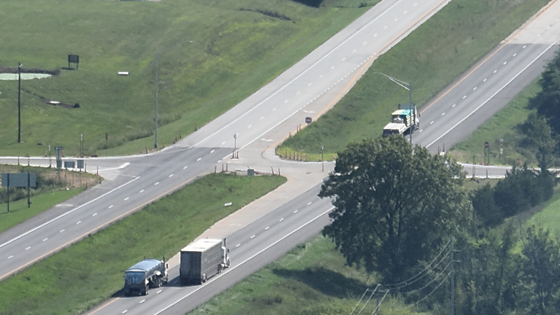 Aerial View of Kellogg Ave intersection east of Macon 63 interchange
