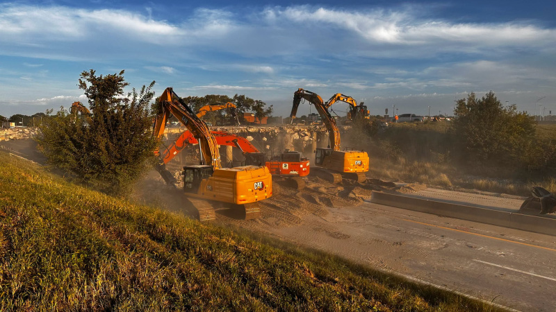 Photos of the project demo on U.S. 50/291