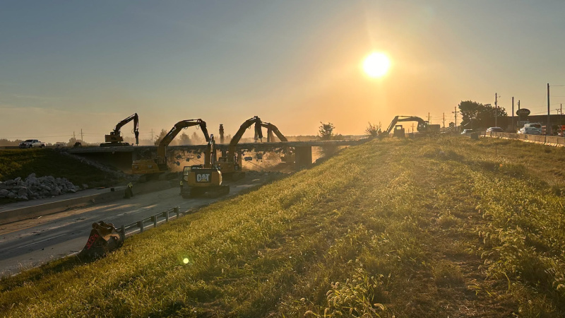 Photos of the project demo on U.S. 50/291