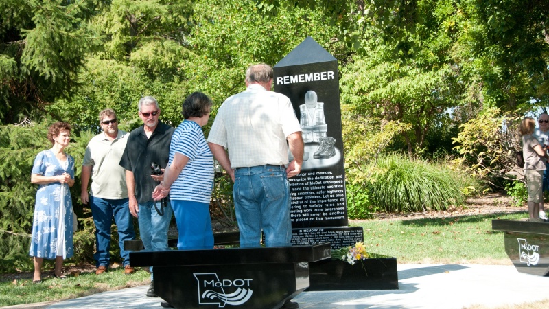 a man admires the memorial