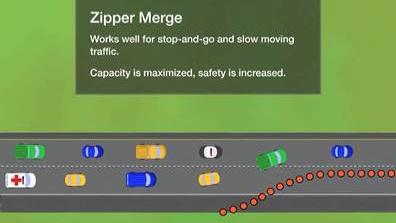 a diagram of a zipper merge
