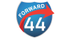 Forward 44 Logo blue shield with red arrow
